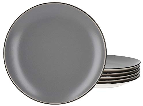 Van Well Set of 6 Dinner Plates Campo Grey | Diameter 27 cm | 6 People | Dinner Plates | Large Dinner Plates | Gastro | Elegant Ceramic Crockery