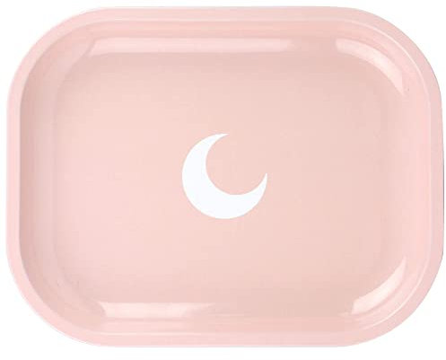 Metal Tray Small Pink Lightweight Tray - Curved Edges and Smooth Surface - 5.5 x 7 inch - Travel