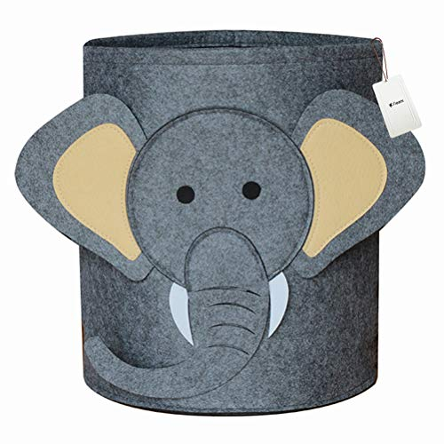 Fieans Filzkorb Kinderzimmer Aufbewahrungskorb Faltbare Wäschekorb Schön Tier Aufbewahrungsbox für Spielzeug Kleidung - Elefant