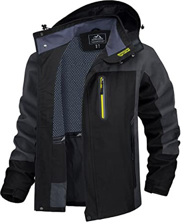 TACVASEN Veste Softshell Homme Militaire Veste Tactique Coupe Vent Blouson Automne Veste de Transition Chaude Veste de Trekking Respirant Veste D'escalade Homme Veste Imperméable Veste de Pêche Gris