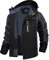 TACVASEN Veste Softshell Homme Militaire Veste Tactique Coupe Vent Blouson Automne Veste de Transition Chaude Veste de Trekking Respirant Veste D'escalade Homme Veste Imperméable Veste de Pêche Gris