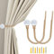 ALEENFOON Pack von 2 Kristall Vorhang Raffhalter Haken Holdbacks Tiebacks Hook Metall Gardinenhalter Raffhalter U Haken für Fenster Zugband Haken (Gold)