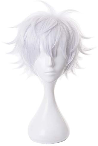HIROAKIYA Satoru Gojo Wig, Satoru Gojo Cosplay Wig with Wig Cap, Length approx.32cm