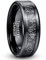 TUNGSTORY Wolfram Ring Herren 8mm Schwarz Ring mit Meteoriten Männer Ehering Größe 65(20.7)