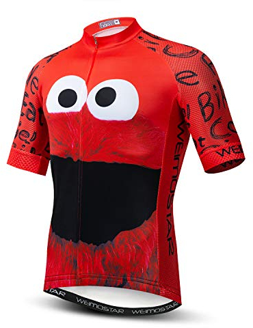 Herren Radtrikot Bike Shirt Tops Kurzarm Kleidung, Rote Augen, Mittel