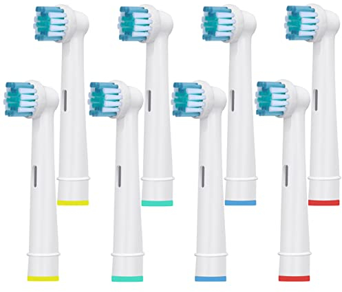 8 Stück Aufsteckbürsten kompatibel mit Oral B Elektrische Zahnbürste, Zahnbürstenaufsatz für OralB Pro 2, Genius X, Pro 3, Vitality 100, Precision Zahnbürstenköpfe von HSYTEK - Weiß