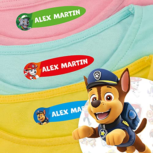 96 personalisierbare Etiketten für Kleidung, Paw Patrol für Kinder, perfekt für Schule oder Kindergarten
