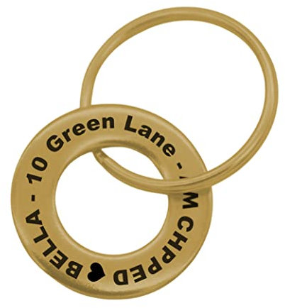 Personalised Engraved Pet Disc Dog ID Tag Brass Washer Tags with Free Engraving (20mm Single)