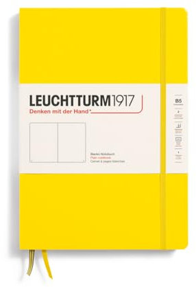 LEUCHTTURM1917 366168 Notizbuch Composition (B5), Hardcover, 219 nummerierte Seiten, Zitrone, Blanko