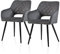 TUKAILAI Esszimmerstühle 2er Set aus Samt, Küchenstuhl Polsterstuhl mit Offener Rückenlehne,Armlehnen,Gepolstertem Sitz, Metallbeinen, Grau Stühle für Wohnzimmer,Esszimmer,Küche