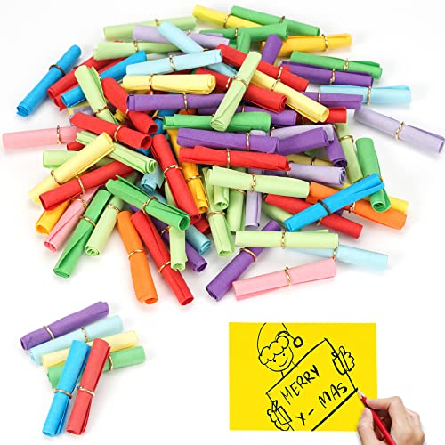 100PCS Lose zum Selber Beschriften Zettel zum Beschriften Los Unbeschriftet Lose zum Selber Beschriften Leere Lose Bunte Mischung Kleine Zettel Beschriften für Kindergeburtstag Adventskalender