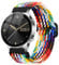 Cobee Stretchy Sport Wristband, Stretchy Braided Solo Loop Bands with Slider Buckle Adjustable Elastic Strap Replacement Elastic Nylon Watch Band for Men Women Smartwatch(Rainbow Color, 22mm)