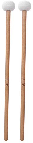 2 Pcs Maillets de Tambour, Timbales Maillet en Feutre Blanc, Baguettes de Timbales Percussion en Bois, Accessoires D'instruments de Musique pour Timbales, Caisse Claire