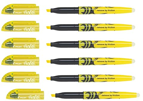 PILOT FriXion Light Textmarker, radierbar, 3,8 mm, gelb, 6 Stück