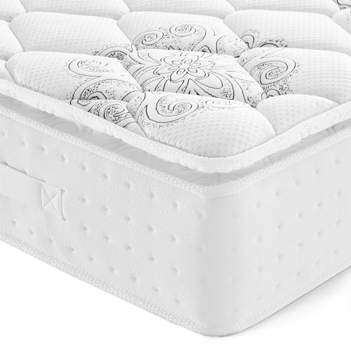 Vesgantti Matratze 26cm höhe 120x190cm H4 Orthopädische 7-Zonen Taschenfederkernmatratze Mittelfest Kaltschaummatratze Öko-Tex Zertifiziert Pillow-top Matratzen für Kinder & Erwachsene