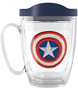 Tervis Marvel Captain America Icon Gobelet isotherme à double paroi en plastique, classique