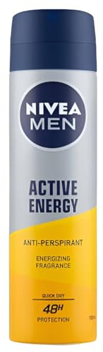 NIVEA Active Energy Deodorant Spray 150 ml Reliable Zinc Complex Provides Long-lasting Protection, Ensuring Dermatologically Approved Compatibility, With 72h Protection Without Ethyl Alcohol (Pack of