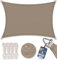bonsport Sonnensegel Rechteck wasserdicht 2x4 m Taupe - Sonnenschutz rechteckig mit UV-Schutz für Garten, Balkon Terrasse, Camping