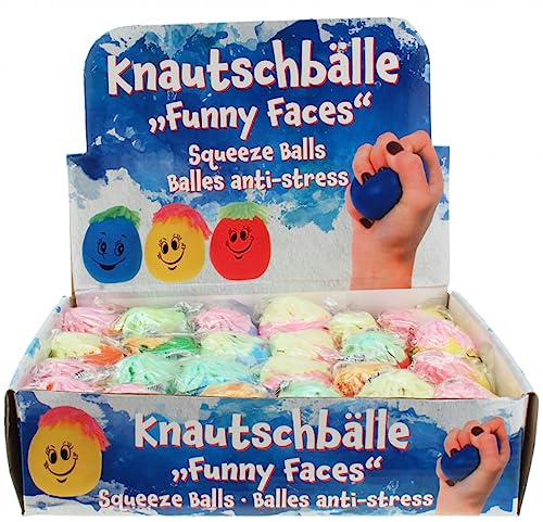 12 x Wutball Knetball Knautschball Antistressball Ball Lachgesicht Funny Face Spielzeug Tombola Giveaway Kindergeburtstag