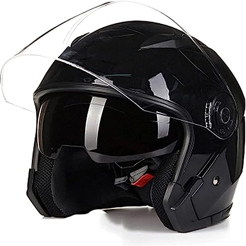 Mit Sonnenblende für Männer und FrauenHelm Motorrad-Crash-Jet-Helm Offener Motorradhelm Klassischer Halbhelm mit offenem Gesicht DOT/ECE-Zulassung A,M56-58CM