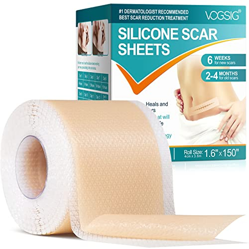 Fogli per cicatrici in silicone,per la rimozione delle cicatrici,riutilizzabile,impermeabile,trattamento professionale per cicatrici cesaree, cheloidi (4cm*380cm)