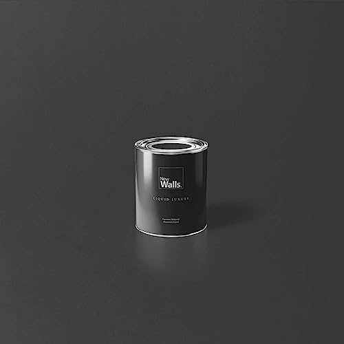 New Walls Premium Wandfarbe Schwarz Liquid Luxury Dispersionsfarbe für Innenräume – 1 L