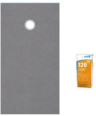 Receveur de douche à carreler 160 x 100 WEDI Fundo Primo rectangle écoulement excentré + colle 320