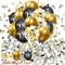 waziwe Geburtstagsdeko 18 Schwarz Gold, 18. Geburtstag Deko, Deko 18. Geburtstag Mädchen Junge, Luftballons 18 Geburtstag Deko Junge Mädchen, Streudeko Geburtstag, Konfetti Geburtstag 18 Mädchen Junge