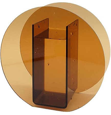 DADEA Vase de Table en Acrylique Géométrique Minimaliste, Vase en Acrylique Marron, Vase à Fleurs Décoratif Transparent, Vase en Verre Nordique, Ornement pour Bureau, Salon,(Cercle marron)