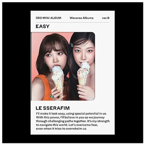 (WEVERSE ALBUMS Ver.) LE SSERAFIM EASY 3rd Mini Album (B Ver+1ea Store Gift Photo Card) K-POP SEALED