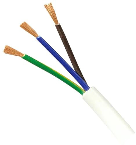 Fili e cavi Cavo di rame Filo con guaina morbida bianca 18/20/17AWG 15AWG RVV 2 3 4 5 conduttori Cavo elettrico RVV Cavo con guaina morbida bianca Cavo schermato a doppino intrecciato(3 Cores 5meters,