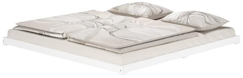 Erst-Holz®Weißes Ehebett 180x200 Kiefer massiv extra flaches Futonbett V-60.47W-18ohne Zubehör