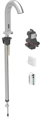 Miscelatore per lavabo Geberit Piave, sporgenza 167 mm, con miscelatore, funzionamento a generatore, per scatola funzioni da incasso, 116.186., Colorazione: Acciaio inox Ottica