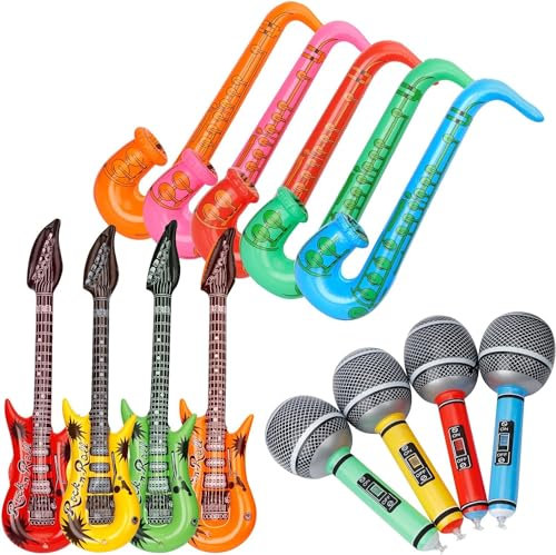 Aufblasbare musikalische Luftballons Fake Gitarre Weihnachten Geburtstag Dekoration Saxophon Mikrofon Ballon Instrument Spielzeug, Party Supplies Favors Foto Requisiten