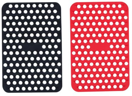 OKUMEYR 2pcs Heat Resistant Silicone Liners for Air Fryer and Steamer Non-Stick Cooking Mats Rectangular Design for Even Heating Easy to Clean Kitchen Accessories