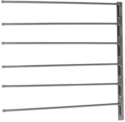 Mumusuki Schabrackenständer, Eisen, 180 Grad, 6 Haken, Ausschwenkbarer Satteldeckenständer, Wandmontage, Robuster Pferdepolsterhalter für die Aufbewahrung von Pferdegeschirren