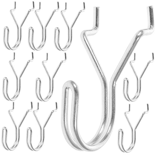 HAWILLOSCH 10pezzi Ganci Da Garage Per Impieghi Gravosi in Ferro Ganci Per Pannelli Forati e Pareti Forma Di j Per Appendere Attrezzi e Oggetti in Garage Cantina o Negozio