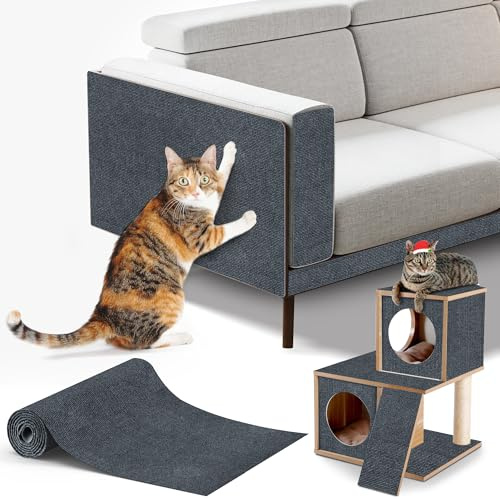 Katzenklötze, selbstklebende Möbelabdeckung, Anti-Block-Kissen für Sofa, Tischplatte und Wand (dunkelgrau, 40x60cm)