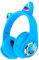 S&M Fashion Cute Kitty Stitch On-Ear Headphones for Kids – Wireless Bluetooth Cat Ear Headphones with LED Lights, Perfect Birthday for Boys & Girls