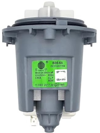 WVGFAUXA Drain Pump Motor，Compatible For Samsung，Washing Machine Drain Pump Motor B35-5A 220V 60Hz 80W DC31-00178B Washer Parts