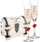 Set regalo per matrimonio, calici da spumante e scrigno del tesoro bianco con incisione, anelli, personalizzabili con nome e data, decorazione in legno, regali di nozze per sposi, regali in denaro