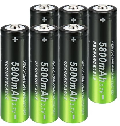 TLYA 3,7 V 5800Mah Batteries Batterie Rechargeable pour Lampe De Poche LED, Lampe Frontale, Les Appareils Électroniques,6pcs