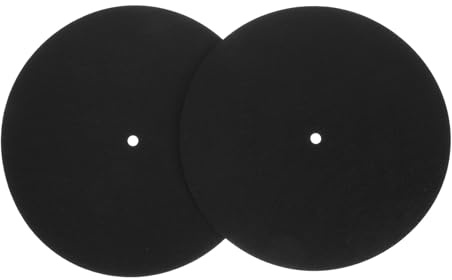 2 Stück Filz Plattenspieler Slipmat Schwarz für Schallplatten