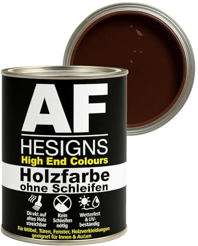 Alex Flittner Designs Möbelfarbe ohne Schleifen in Kastanienbraun RAL8015 | Kein Schleifen nötig - Direkte Anwendung auf alten Anstrichen, Holz, MDF oder lackierten Oberflächen - spart Zeit & Arbeit.