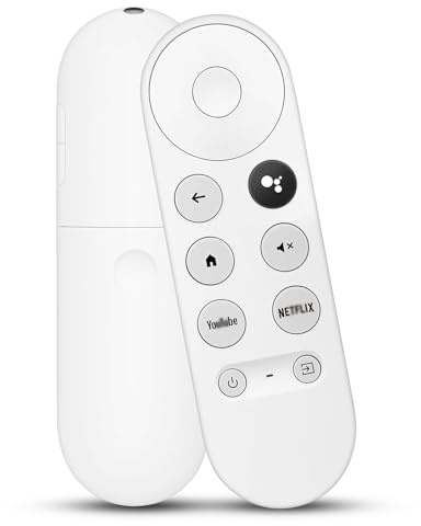 G9N9N Télécommande Vocale Bluetooth - Remplacement pour Google Chromecast TV 4K Snow/Google TV, Compatible avec Chromecast 4K HDR Streamer, Boutons Netflix & Youtube Intégrés