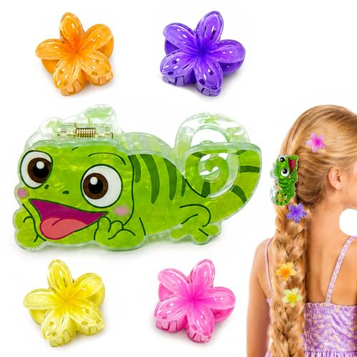 Pascal Pinzas para el Pelo, 4 Piezas Flores Pinzas para el Pelo para Mujer, Pascal Camaleonte Hats Hair Clips Claws, para Accesorios para el Cabello de Mujer