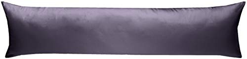 Bettwaesche-mit-Stil Mako-Satin Seitenschläferkissen Bezug aus 100% Baumwolle (Baumwollsatin) Uni/einfarbig (40 cm x 145 cm, Lila)
