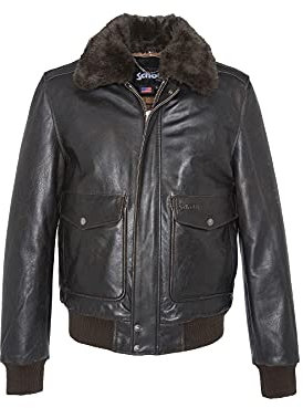 Schott NYC Lc5331xgt Giubbotto di Cuoio, Colore: Marrone Antico, XXXXL Uomo