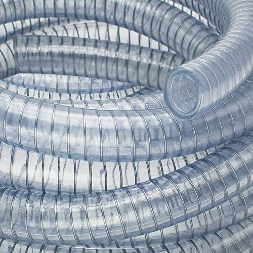 Saugschlauch 38 mm (1 1/2) *TRANSPARENT Klar Spiralschlauch Förderschlauch Pumpen Druckschlauch (25 m)