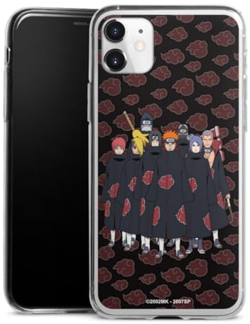 Slim Case extra dünn kompatibel mit Apple iPhone 11 Silikon Handyhülle transparent Hülle Akatsuki Naruto Shippuden Offizielles Lizenzprodukt